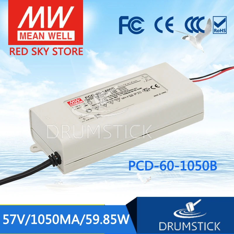 

MEAN WELL PCD-60-1050B 57V 1050mA meanwell PCD-60 57V 59.85W Single Output LED Switching Power Supply