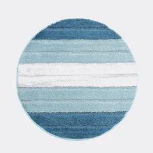 Сверхтонкое волокно цветная полоса ванная комната Нескользящая и водопоглощающая Пол Пушистый круглый тротуарный ковер