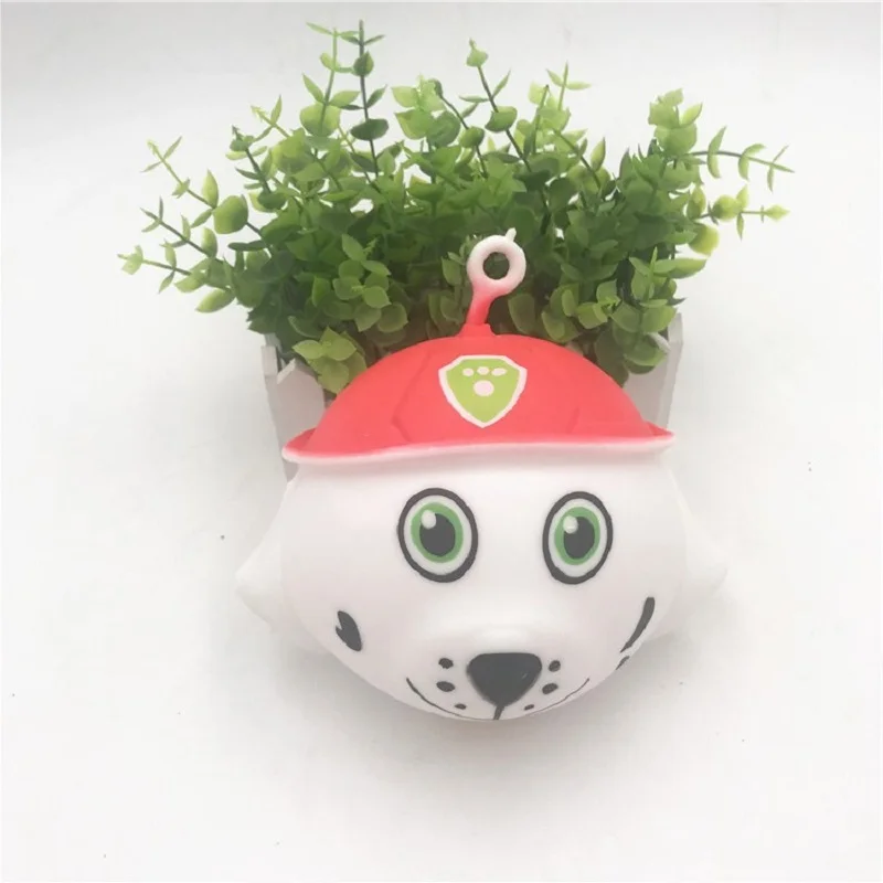 

New Paw patrol dog soft rubber toy decompression toy Marshall soft plastic doll can shine round ball rebound toy children gift