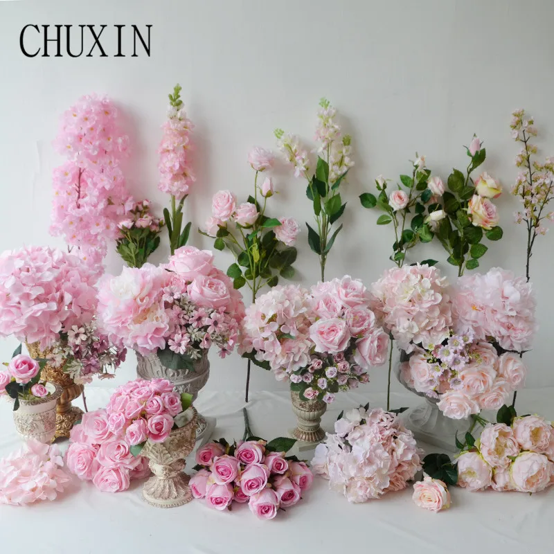 

Various styles of pink artificial silk rose peony multiple choice DIYhome decoration fake flowers wedding romantic scene layout