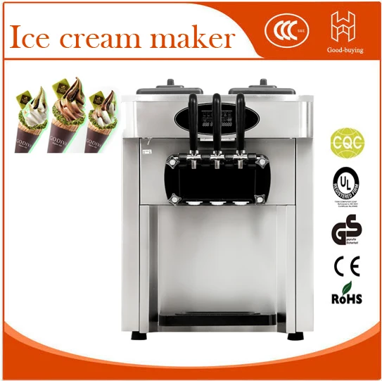 Freeshipping Ice cream maker Commercial Soft Ice cream machine 18L/H Sundae Ice cream machine Yogurt machine