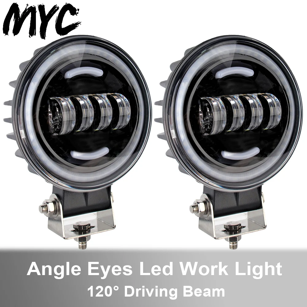 

2 Pcs 6 Inch Mini Waterproof Flood Beam Led Work Light For SUV Car Motorcycle Boat Truck Excavat Jeep Offroad Round Lights