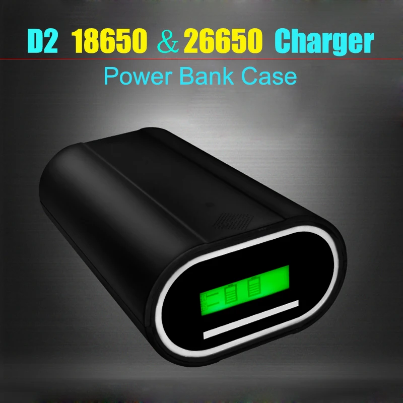 Evewher D2 новый стиль 26650 Liion зарядное устройство для телефона 18650 Baterry 2 слота 5 В Тип C