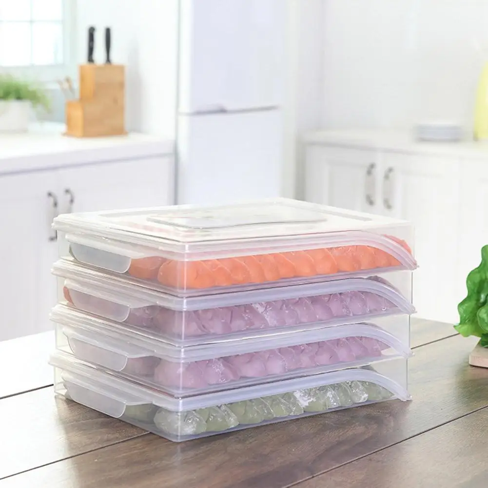 

Clear Home Kitchen Frozen Dumpling Storage Box Refrigerator Fresh-keeping Tray Kitchen Tools