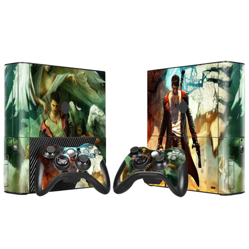 

Protector Vinyl Full Set Sticker Skin For Xbox 360 E Accessories+ 2Matching Controller Skins Cover For Xbox360 e #TN-XB360E-0030