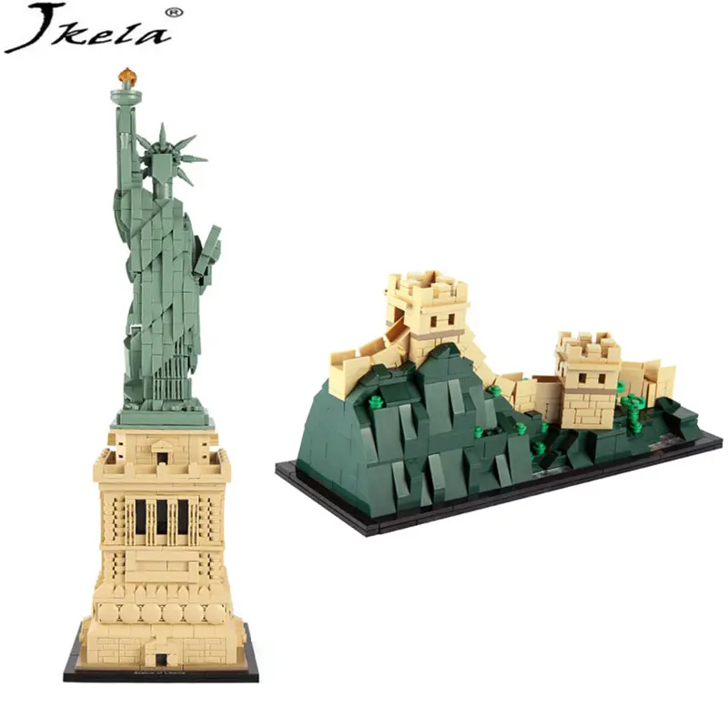 

[hot] Statue of Liberty Arc de Triomphe Series City Architecture with Legoingly Building Blocks Bricks Kits Model Toys For kid
