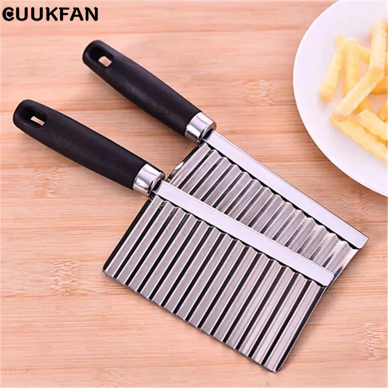 

New Creative wavy potato 20slices cutter Cut potato silk wave knife Stainless steel vegetable Chopper Kitchen accessories tools