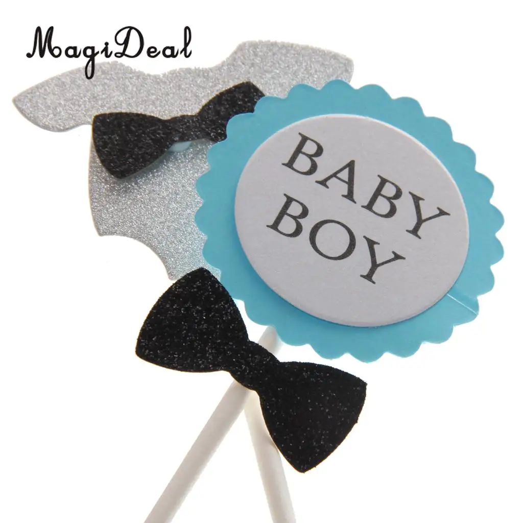 MagiDeal Novelty Lovely BABY GIRL/ BABY BOY 1st Birthday Clothes Celebrating Party Cake Topper Cake Baby Shower Decor Pink Blue