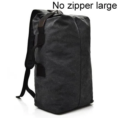 Travel backpack canvas mochila masculina bag fashion sac a dos homme High capacity mochilas Leisure bags motion bagpack Unisex - Цвет: Large NoZipper Black