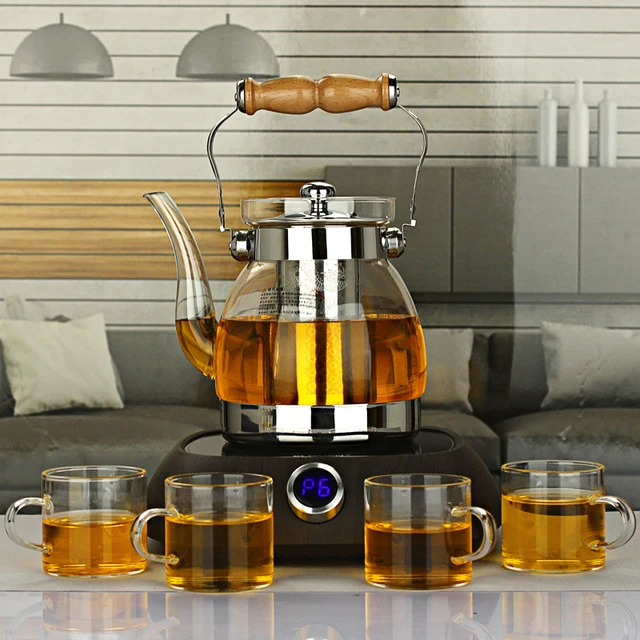 Fashion Electric Ceramic Heater Kettle Heat Resistant Glass Teapots