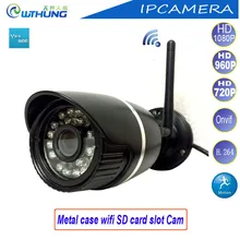 Ip-камера Wi-Fi проводной Пуля Металл HD 720 P 960 P 1080 P CMOS Сенсор Поддержка onvif2.0 sd-карта детектор движения для видеонаблюдения