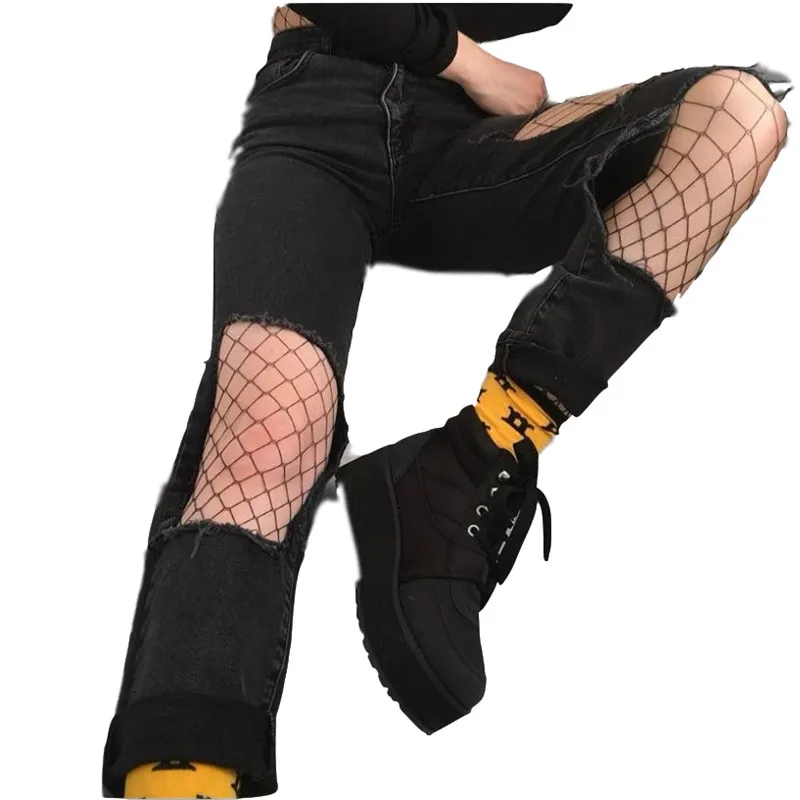 De Vertical Mujeres Ribete Negro Pantalones Otoño Dv192 Lápiz Agujero Mujer Alta Las Elástico Cintura Highstreet IwUAx