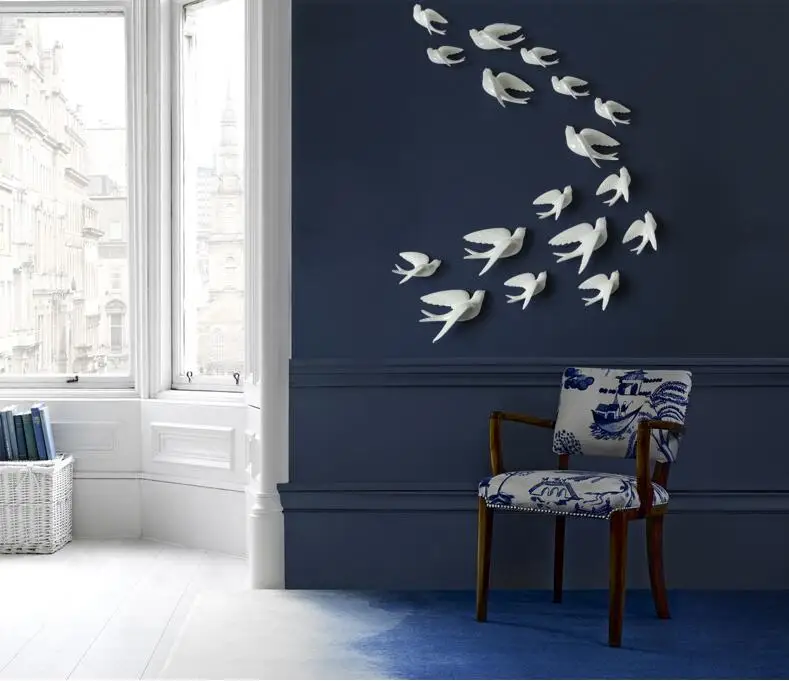Европейский настенный висячий полимерный Декор птицы ремесла диван домашний ТВ фон 3D стерео рисунок-Наклейка на стену Декор птицы Декор