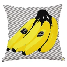 

Yellow Color Pop Art Banana Cushions Cover Sofa Home Decor Linen Cotton Pillow Cover Decorative Throw Pillows Pillowcase 45X45cm