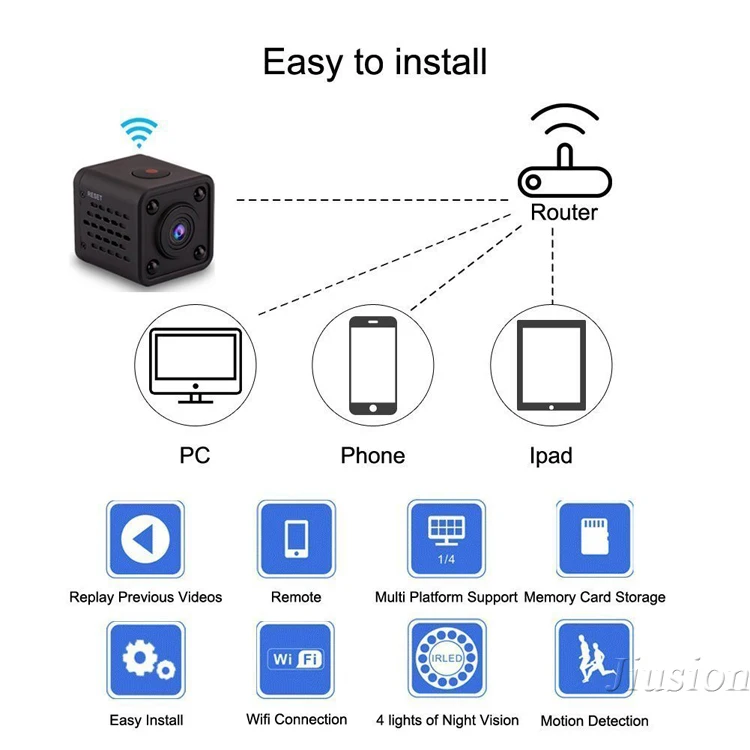 HDQ9 Wifi мини-камера с сигнализацией движения HD видео рекордер IP Домашняя безопасность Gizli Kamera Micro Cam Поддержка удаленного просмотра Скрытая TF карта