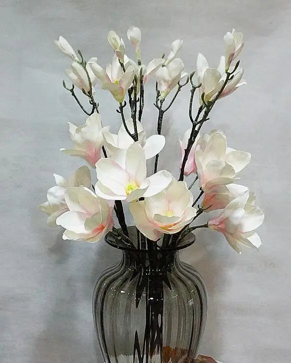 Высокое качество шелковые магнолии цветок Искусственный Декоративный свадебный цветок букет Простой Большой размер искусственная Орхидея для украшения дома - Цвет: light pink