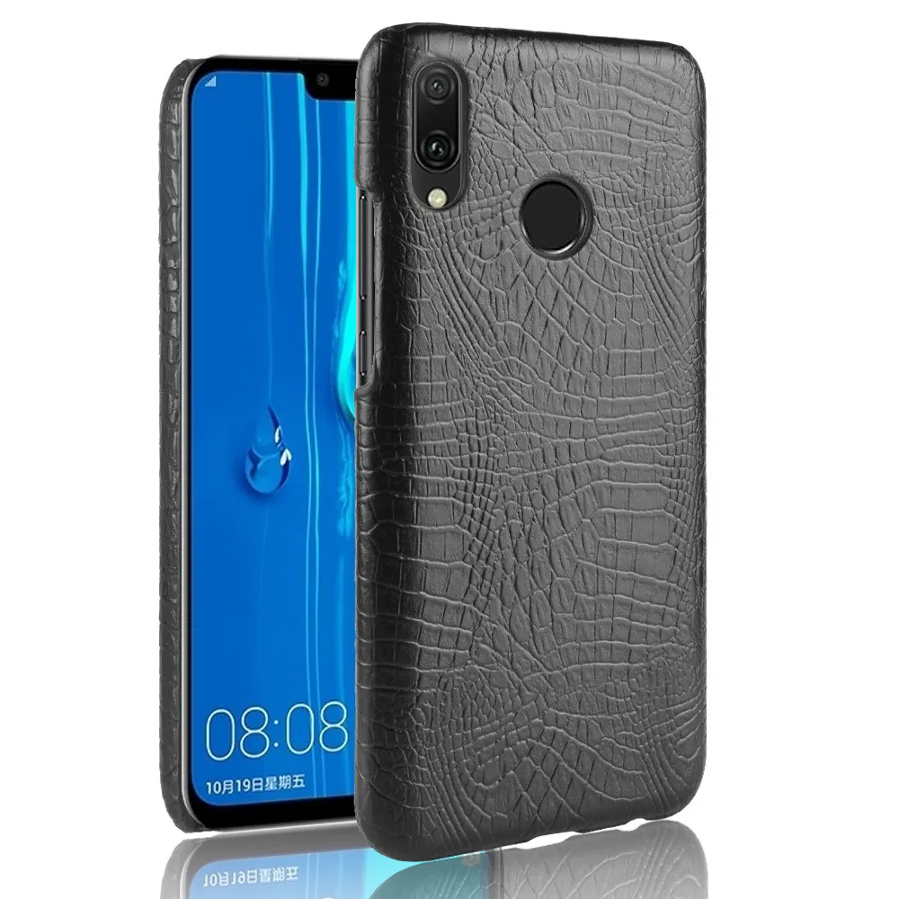 For Huawei Y9 2019 Case Luxury Crocodile Skin Hard Back Cover