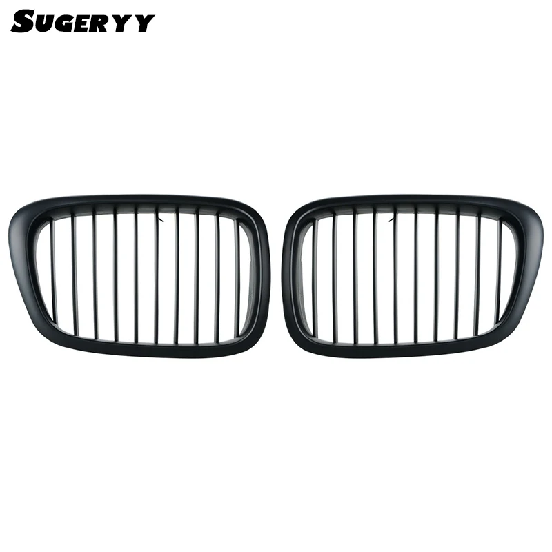 

SUGERYY 1 Pair Car Style Matte Black Kidney Car Front Auto Car Racing Grille for BMW E39 5 Series 1999-2003 for Cars