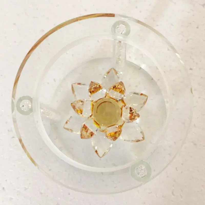 Home Decor Crystal Glass Lotus Incense Smoke Incense Incense Smoke Home Decoration Crafts(High:14.5cm)
