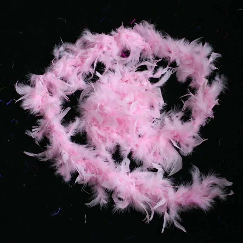 Woosee Pink Turkey Feather Boa Turkey Feather Strip 40g Fluffy Craft