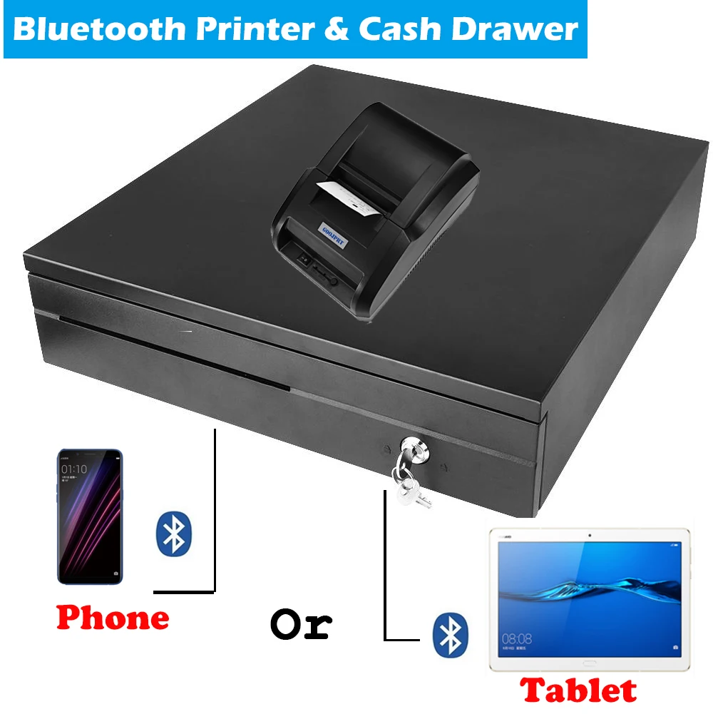P.O.S Pos System Loyverse 58mm Bluetooth Wireless Thermal Receipt Printer and Cash Drawer for Android Phone and Tablet P.O.S Pos System Loyverse 58mm Bluetooth Wireless Thermal Receipt Printer and Cash Drawer for Android Phone and Tablet
