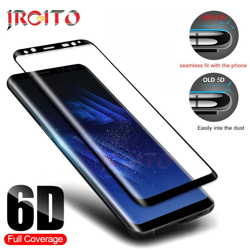 Jrqito 6D полное покрытие закаленное Стекло для samsung Galaxy S9 S8 плюс изогнутые Экран
