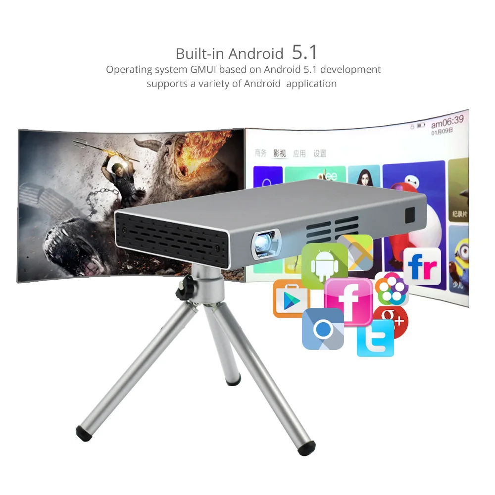ThundeaL 280 Ansi люмен DLP проектор Android WI FI Bluetooth Батарея T5 Бимер Поддержка 2 K 4 мини