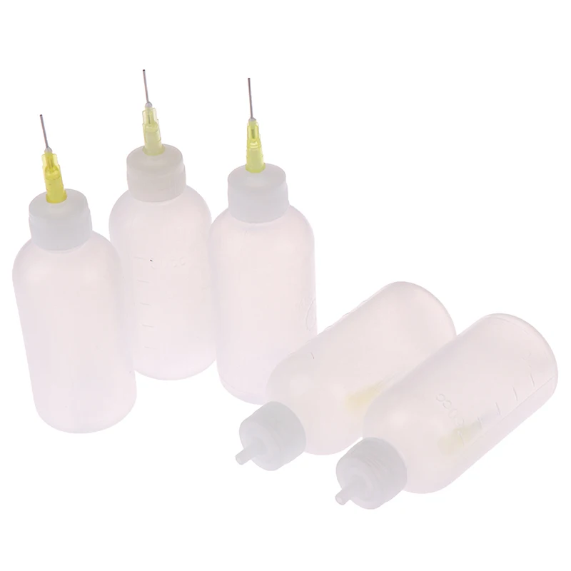 

1 Pcs/Set 50ml Transparent Plastic Needle Bottles Glue Dispenser Clear Liquid Dropper Bottle for Rosin Solder Flux Paste Bottle
