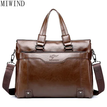 

MIWIND Business Solid Color Men Briefcases Luxury Brand Mens Laptop Bag Fashion Large Male Shoulder Bags bolsa masculina TNS974