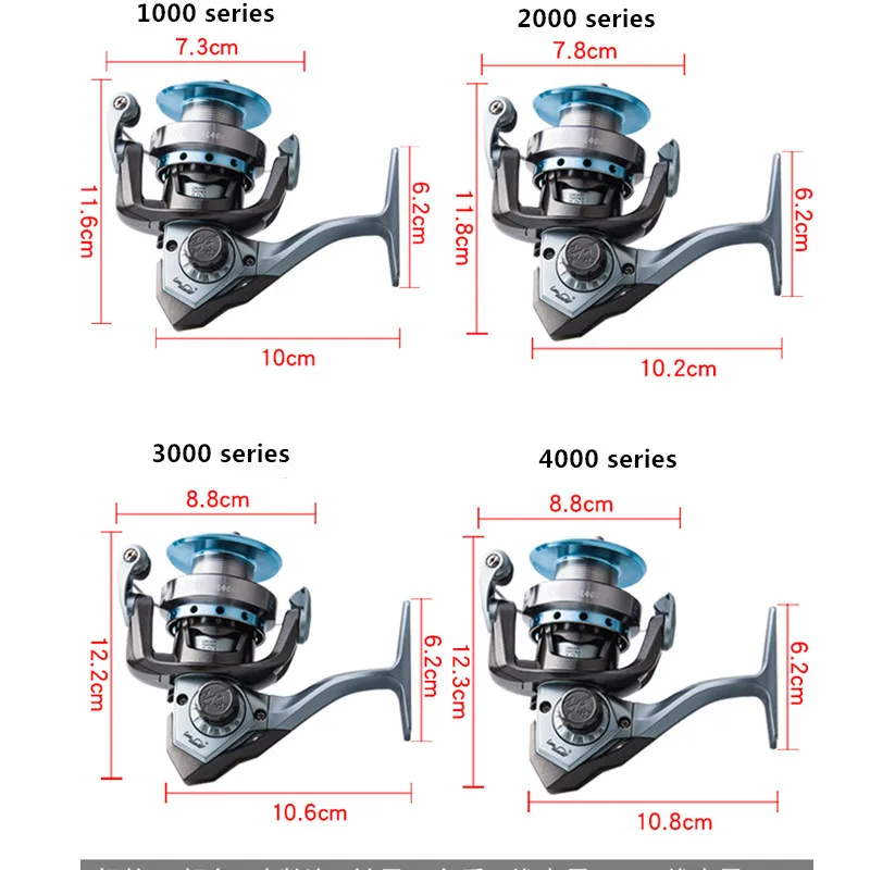 1000-4000 series Fishing reel spinning wheel full metal line cup fish wheel distant wheel baitcasting reel molinete de pesca 1000-4000 series Fishing reel spinning wheel full metal line cup fish wheel distant wheel baitcasting reel molinete de pesca