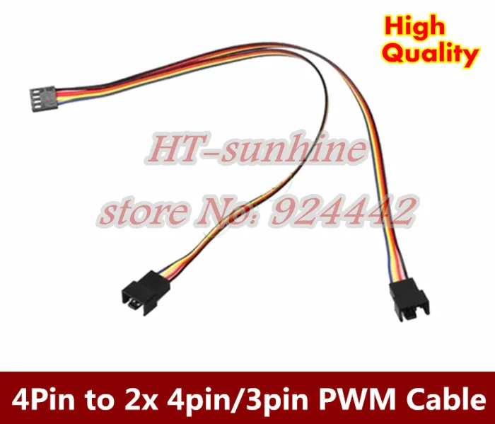 

High Quality   50PCS/LOT  PC Cooling Fan 4 Pin to 2x 4pin/3pin PWM Convert Connector Extension Cable