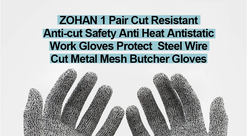 ZOHAN, 1 пара, устойчивые к порезам, защитные Антистатические Рабочие перчатки, защищающие стальную проволоку, с металлической сеткой, перчатки для мясника