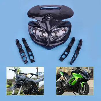 

CITALL 5 pin Motorcycle Front Head Dual Sport Light Lamp Fairing with Mounting Strap for Street Fighter Off-road and Street Ran
