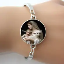 Рождество Девы Марии Иисуса и ягненка браслет, бижутерия на духовную тематику религиозная мать и ребенок браслет "овца" один кусок D1007