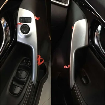 

ABAIWAI CAR STICKER CHROME INTERIOR ACCESSORIES FOR NISSAN QASHQAI 2014 2015 2016 INNER DOOR WINDOW SWITCH PANEL HANDLE TRIM