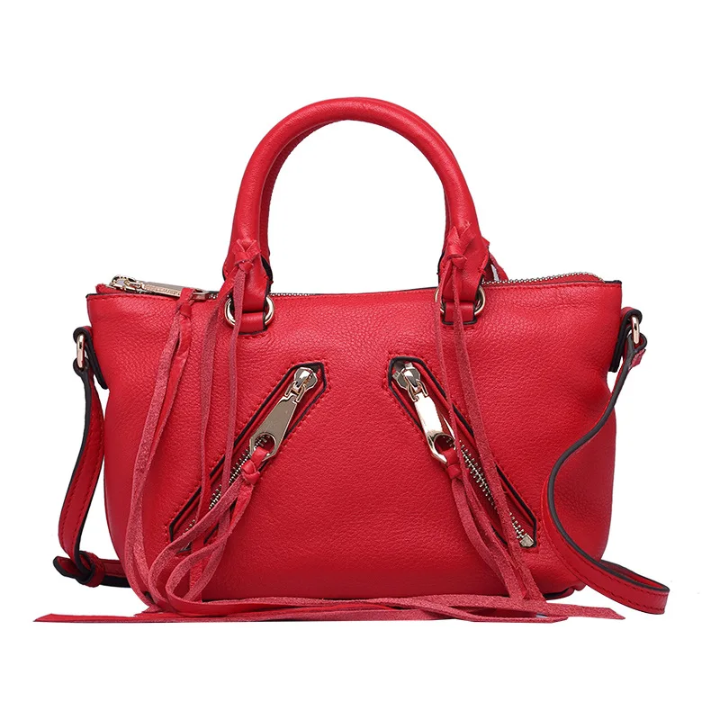 

2018 new leather women's motorcycle bag leather shoulder bag diagonal portable small bag