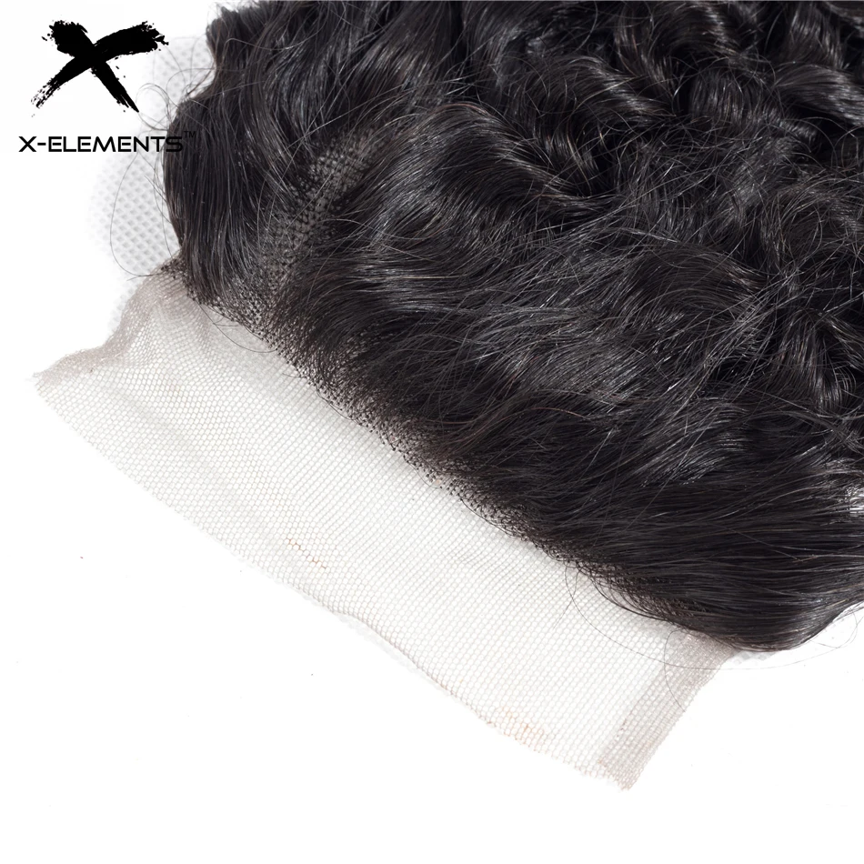 X-exements пучки волос с Синтетическое закрытие волос 4 пучки странный вьющиеся человека non-реми Малайзии Синтетические волосы соткут