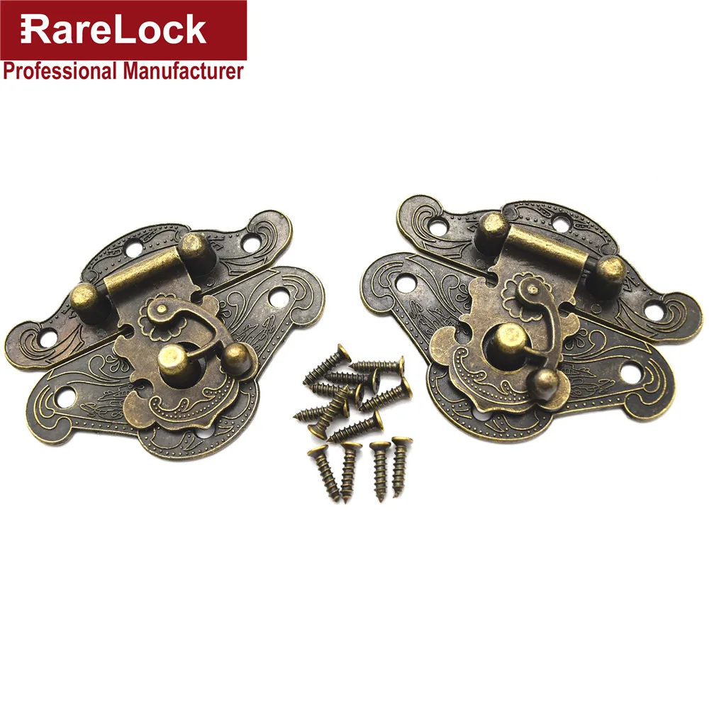 LHX BMMS295 Jewelry Wooden Case Box Lock Hardware Antique Bronze 66mm