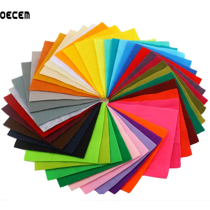 High quality 1.5 MM Thickness Soft Nonwoven Polyester Cloth Felt Fabric For DIY Crafts Decor Mixed Color 42pcs/Pack - изображение