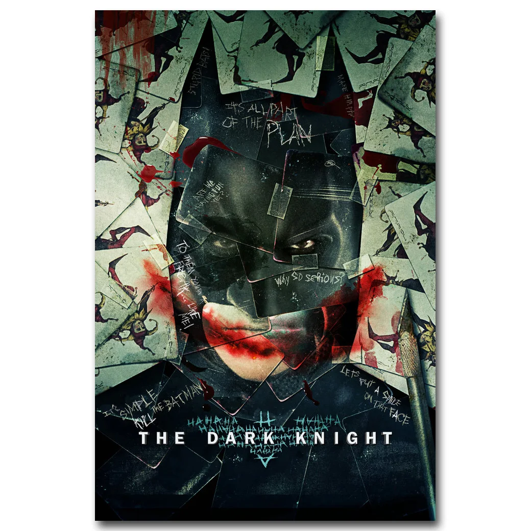 

NICOLESHENTING Joker Batman The Dark Knight Art Silk Superheroes Movie Posters Prints Wall Pictures for Living Room Decoration