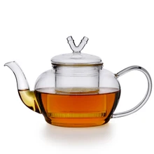 Ультра толщина художественный 600 мл Цветущий листовой чайник стеклянный ситечко с безопасной крышкой Microwavable, плита безопасный чайный набор чайник