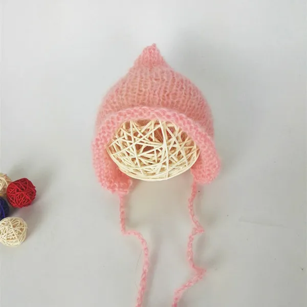 

hot sale! Newborn Mohair bonnet hat the cheapest Baby knit mohair bonnet for photograpy props