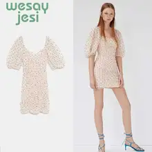 2019 Women's polka dot dress for women office mini short dress 2019 vintage cute dot print dress white summer dresses dot print swim dress