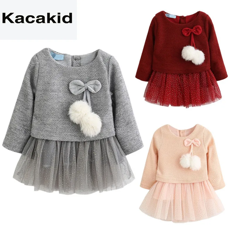 

Fashion Kids Infant Dresses 2019 New Baby Girls Dresses Long-Sleeve Winter Party Princess Dresses Baby Girls Clothes Outfits S2