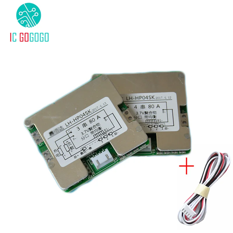Плата защиты литиевой батареи 3S 3 7 A высокого тока 10 MOS 12 в Li Ion Lipo 80A BMS схема с