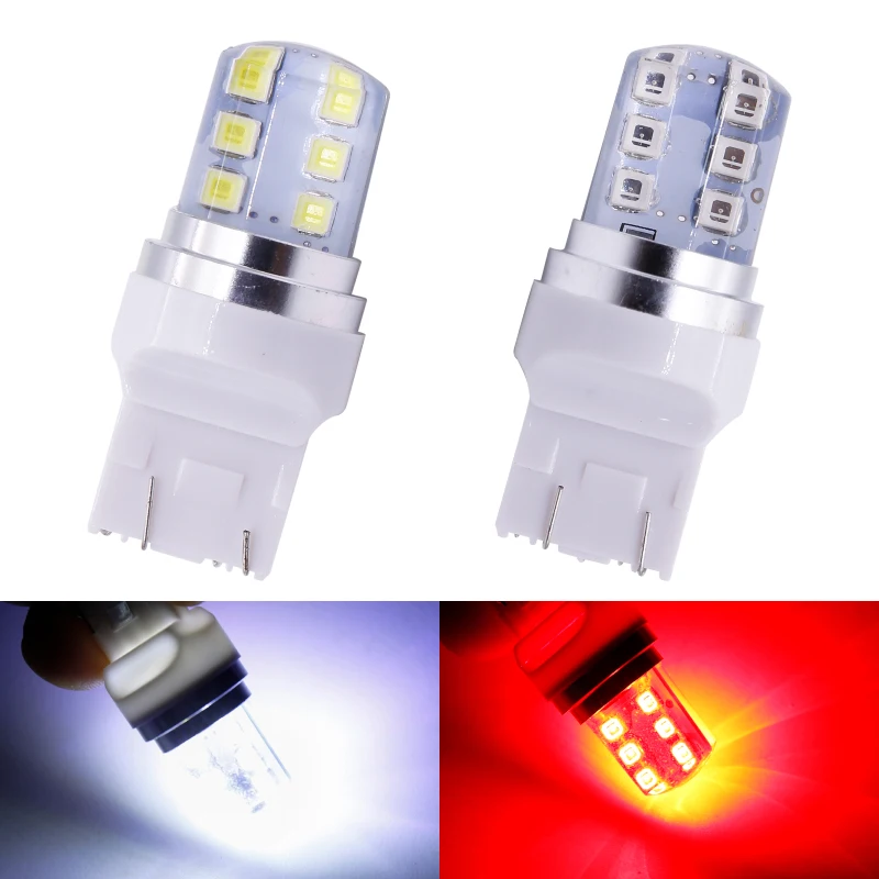 LYMOYO 10 шт./лот T20 7443 стробоскоп 12 SMD 2835 силиконовые светодиодные лампы заднего хода