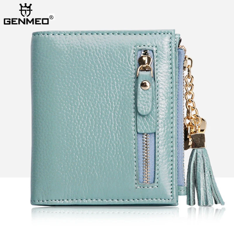

New Stylish Famous Brand Cow Leather Wallets Women Genuine Leather Wallet 4 Colors 2019 Clutch Money Purse Card Holders Handbags