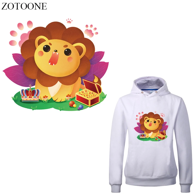 

ZOTOONE Iron on Cartoon Lion Patch Heat Transfer Vinyl Stickers for Kids Clothing DIY T-shirt Iron-on Transfers Applique Press