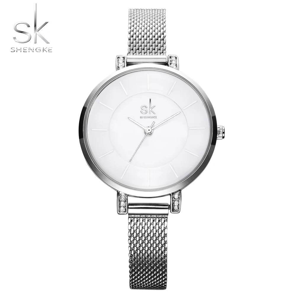 

Shengke Women Watches 2017 Fashion Ladies Wrist Watch Stainless Steel Band Gold Silver Bracelet Quartz Watch Relogio Feminino SK