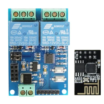 

12V ESP8266 ESP-01 2 Channel WiFi Relay Module For IOT Smart Home Phone APP Controller Onboard ESP01